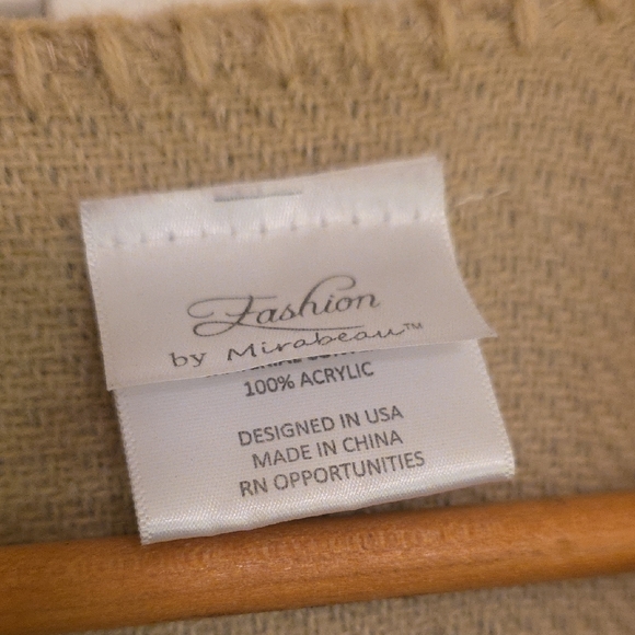 Plaid Beige and Gray Shawl Wrap - Picture 3 of 5